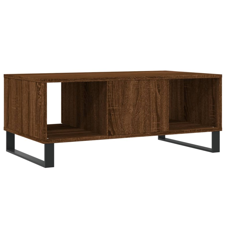 Mesa de centro madera contrachapada marrón roble 90x50x36,5