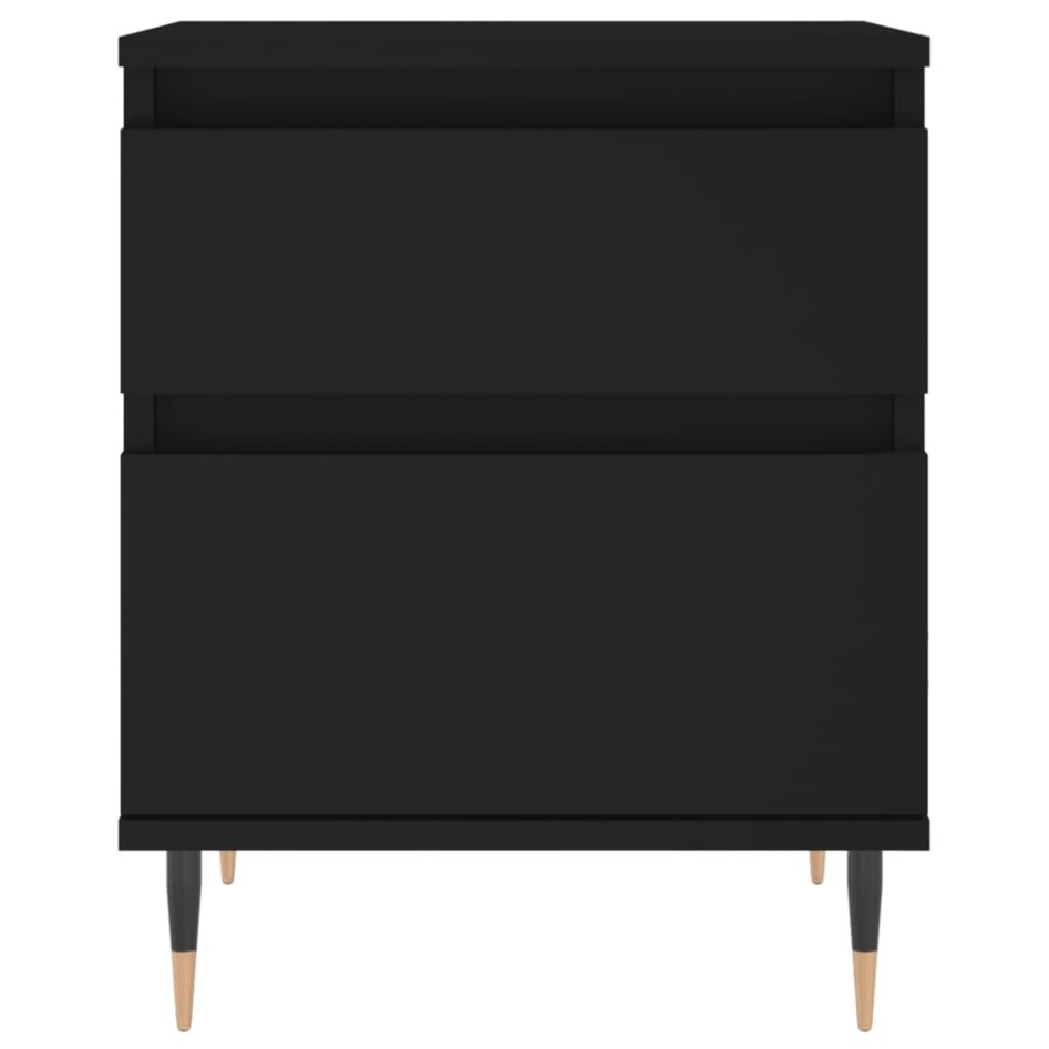 Mesitas de noche 2 uds madera de ingeniería negro 40x35x50