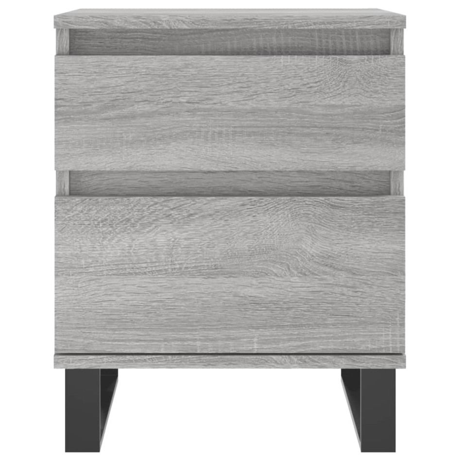 Mesita de noche 2 uds madera ingeniería gris Sonoma 40x35x50