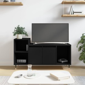 Mueble para TV madera contrachapada negro 100x35x55