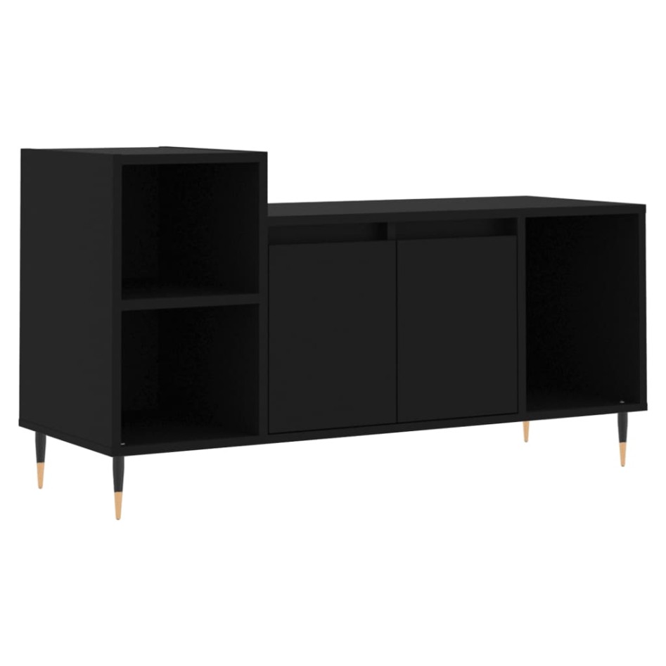 Mueble para TV madera contrachapada negro 100x35x55