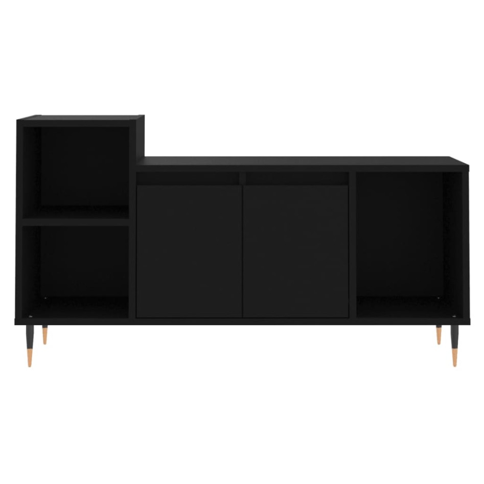 Mueble para TV madera contrachapada negro 100x35x55