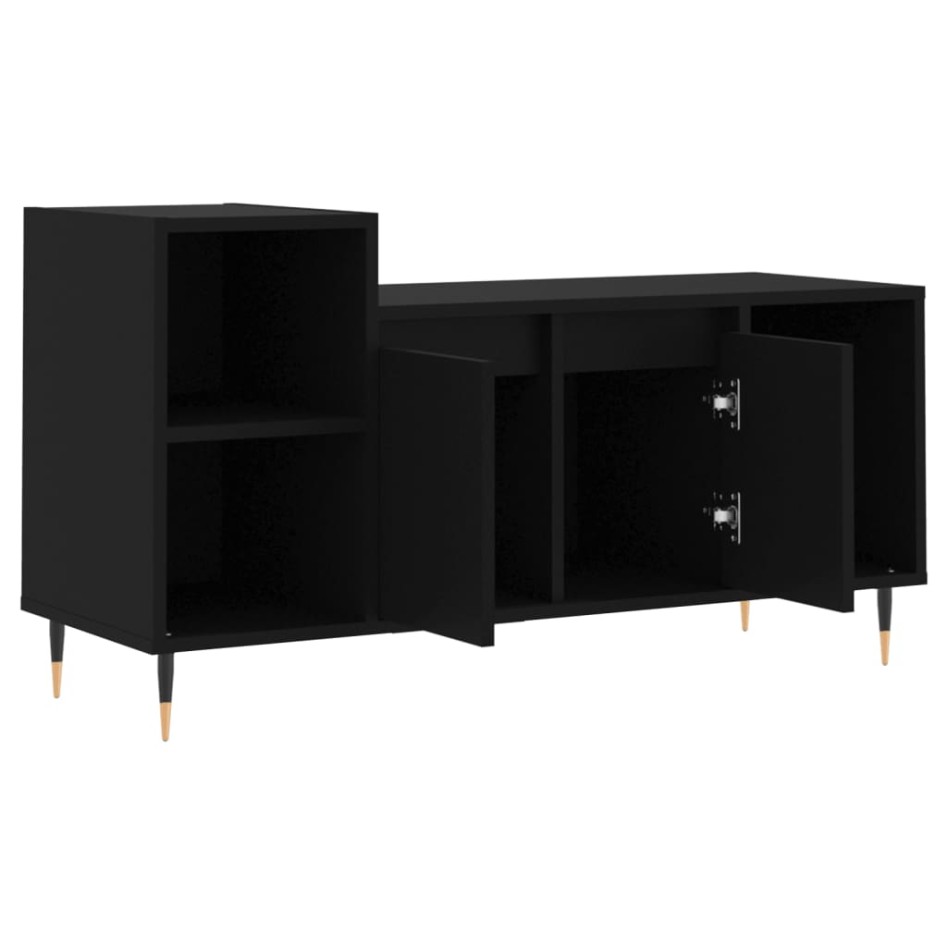 Mueble para TV madera contrachapada negro 100x35x55