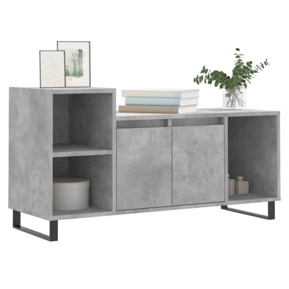 Mueble para TV madera contrachapada gris hormigón 100x35x55