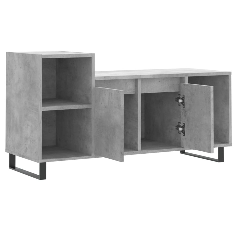 Mueble para TV madera contrachapada gris hormigón 100x35x55