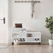 Mueble zapatero madera contrachapada blanco 102x36x60 cm
