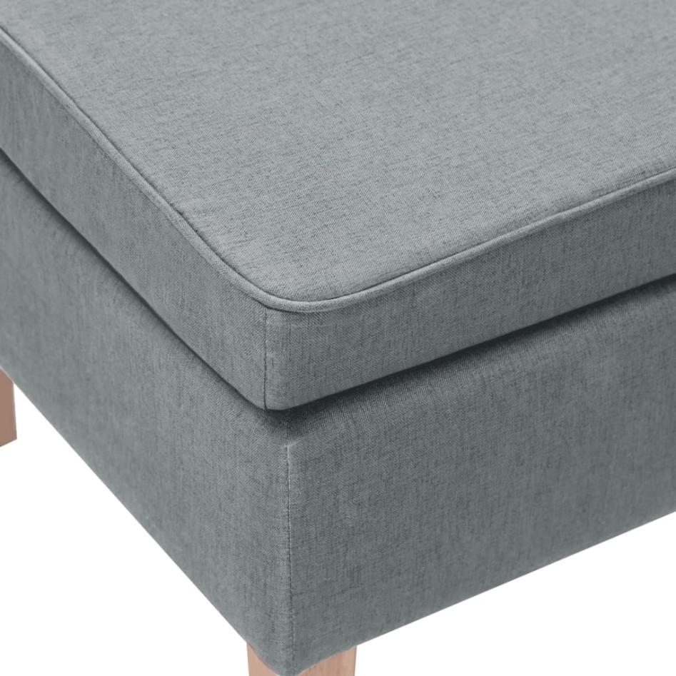Taburete con patas de madera tapizado tejido gris