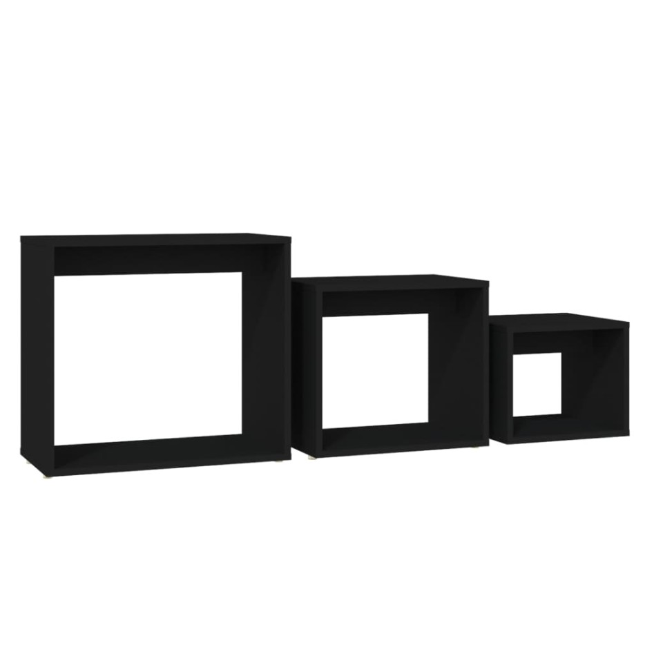 Mesas apilables 3 piezas madera contrachapada