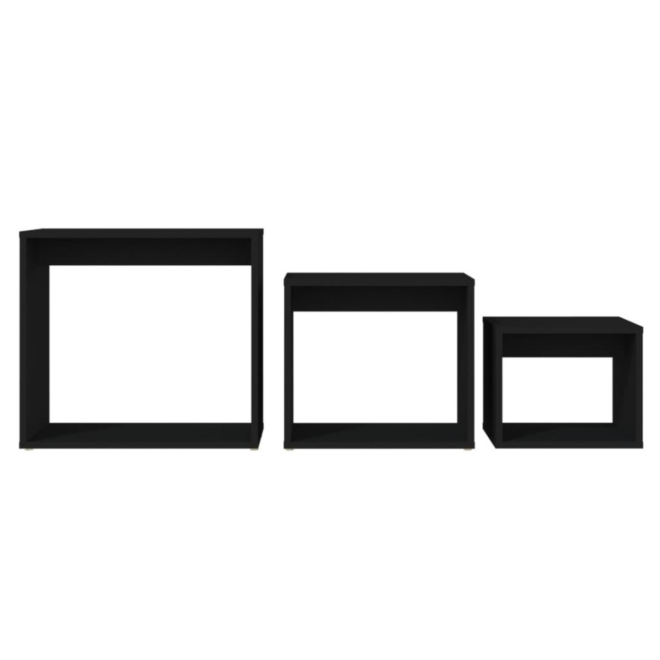 Mesas apilables 3 piezas madera contrachapada