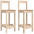 Taburetes altos 2 uds madera maciza de pino 40x41,5x112