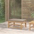 Reposapiés de jardín bambú con cojín gris
