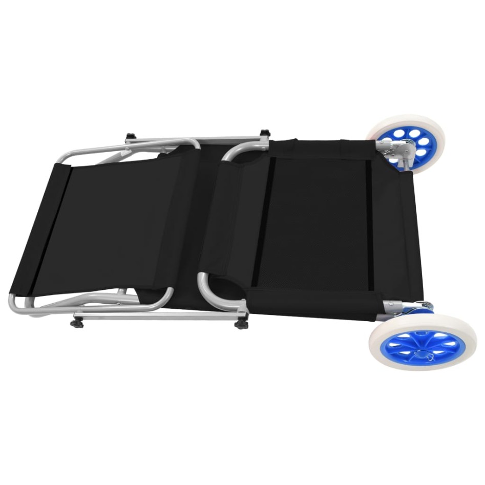 Tumbona plegable con toldo y ruedas acero