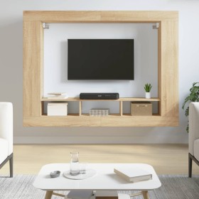 Mueble de TV madera de ingeniería roble Sonoma 152x22x113
