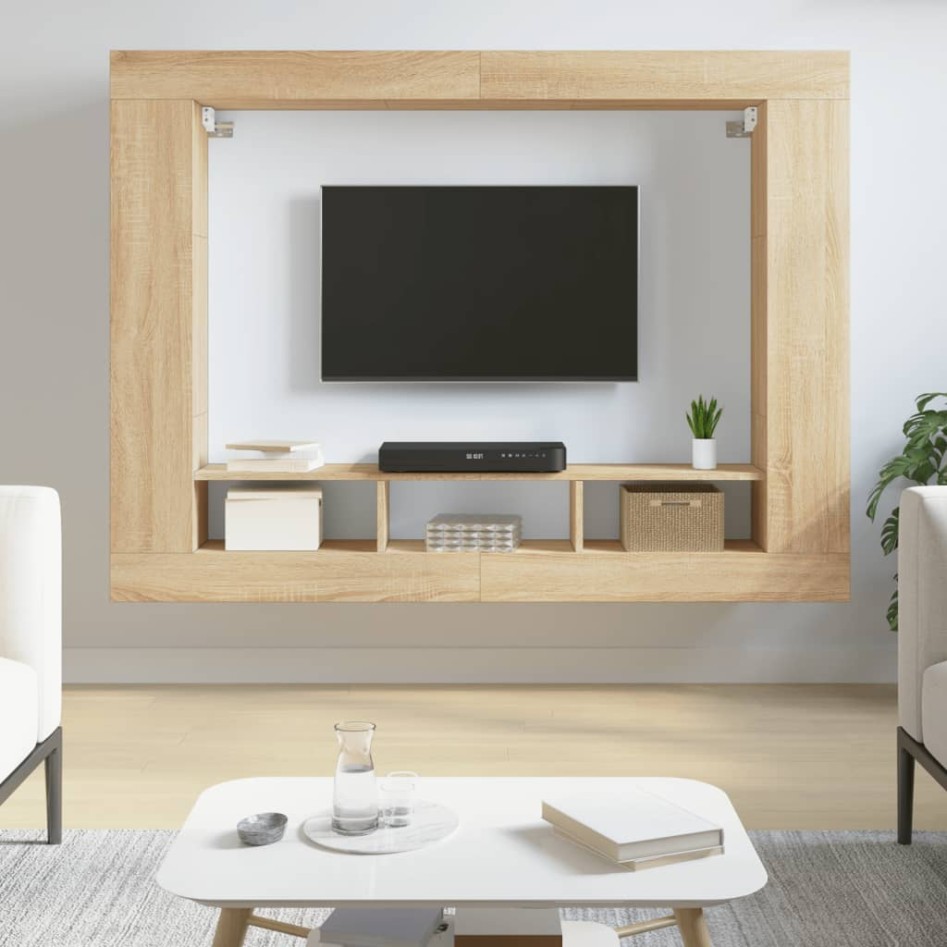 Mueble de TV madera de ingeniería roble Sonoma 152x22x113