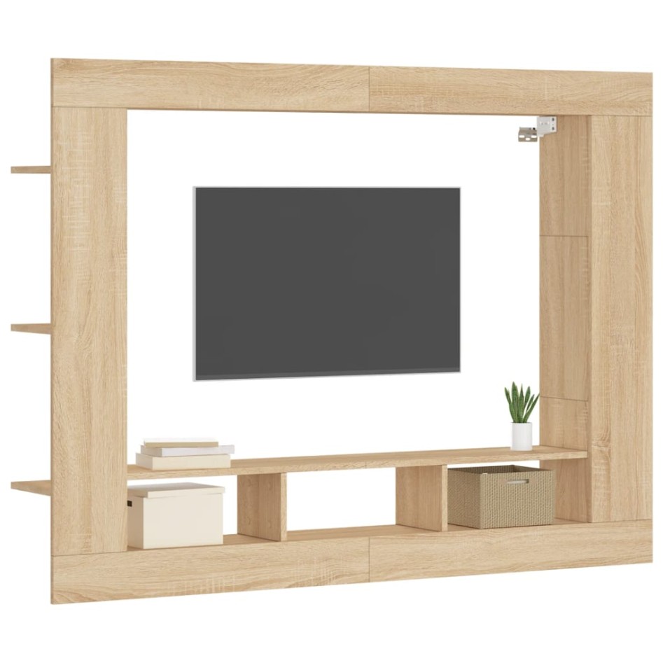 Mueble de TV madera de ingeniería roble Sonoma 152x22x113