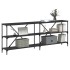 Mesa consola hierro y madera de ingeniería negro 200x30x75