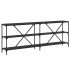 Mesa consola hierro y madera de ingeniería negro 200x30x75