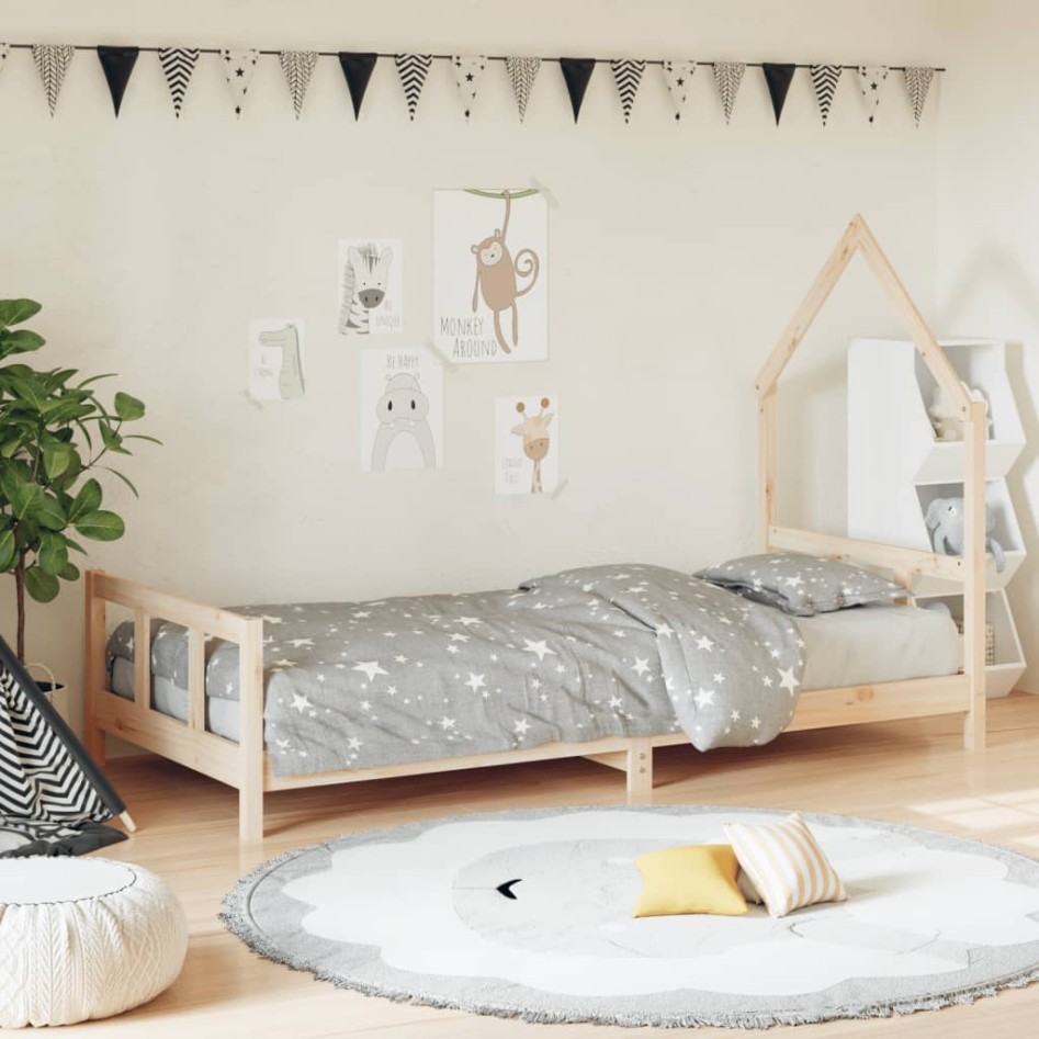 Estructura de cama infantil madera maciza de pino 90x190