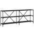 Mesa consola hierro y madera de ingeniería negro 180x30x75