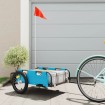 Remolque para bicicletas hierro y tela Oxford azul