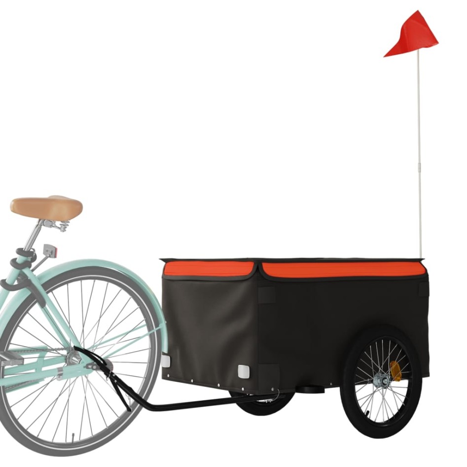 Remolque para bicicleta hierro negro y naranja 45
