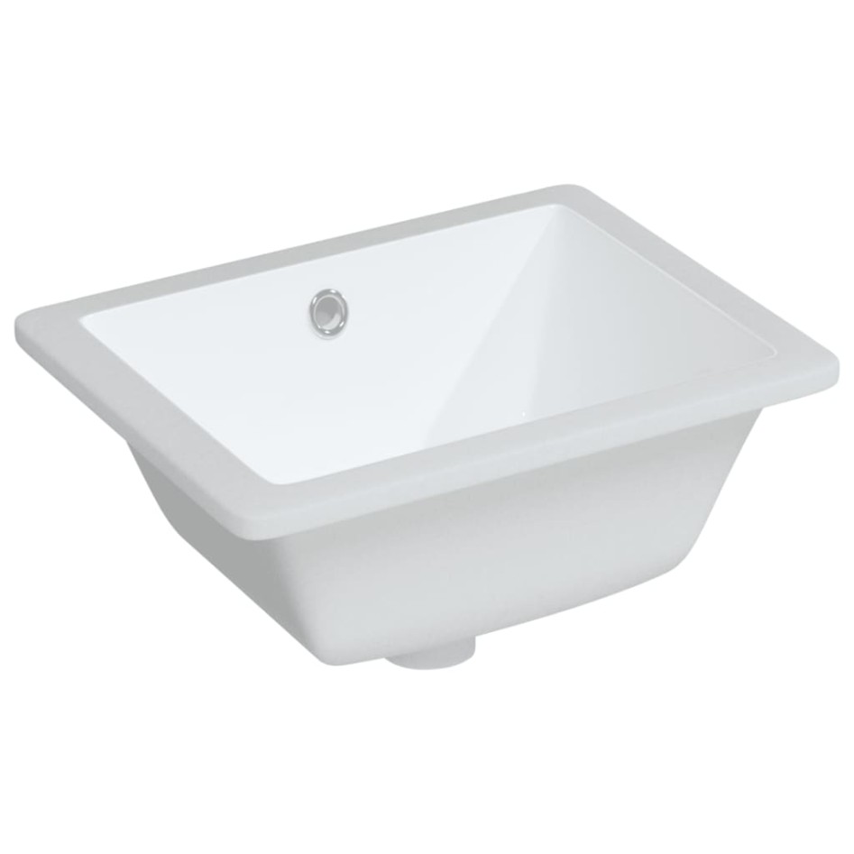 Lavabo de baño rectangular cerámica blanco 39x30x18,5