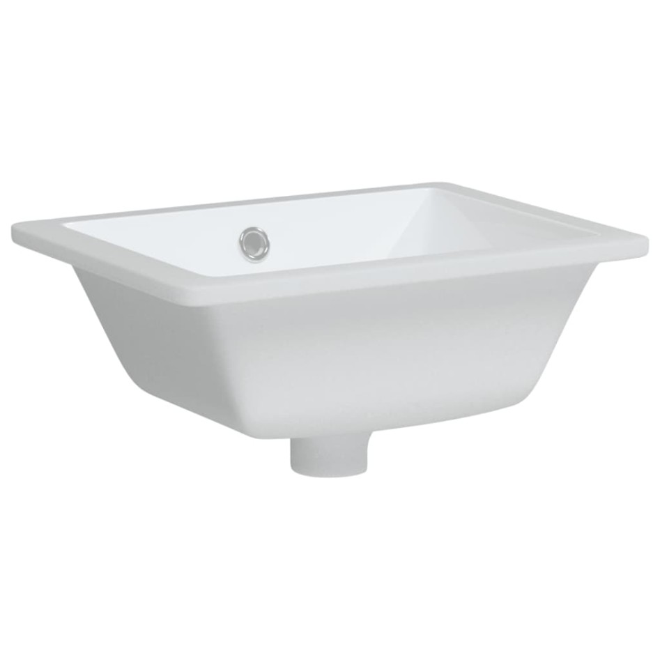 Lavabo de baño rectangular cerámica blanco 39x30x18,5
