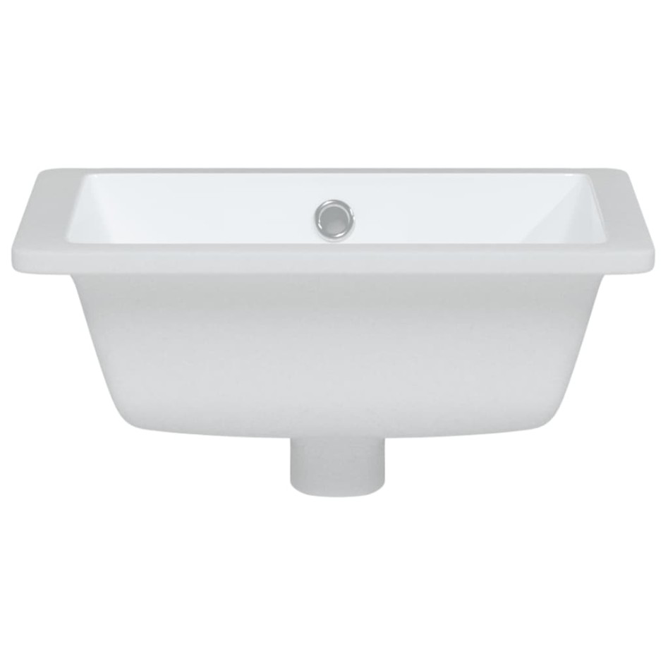Lavabo de baño rectangular cerámica blanco 39x30x18,5