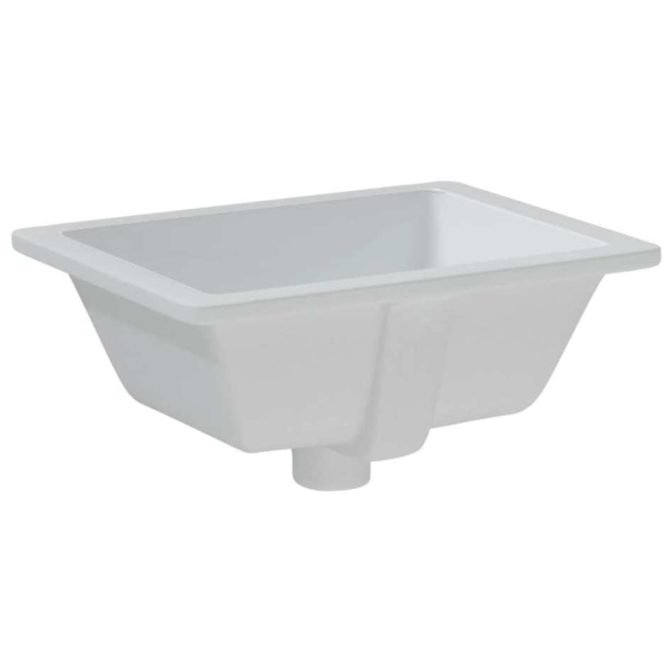 Lavabo de baño rectangular cerámica blanco 39x30x18,5