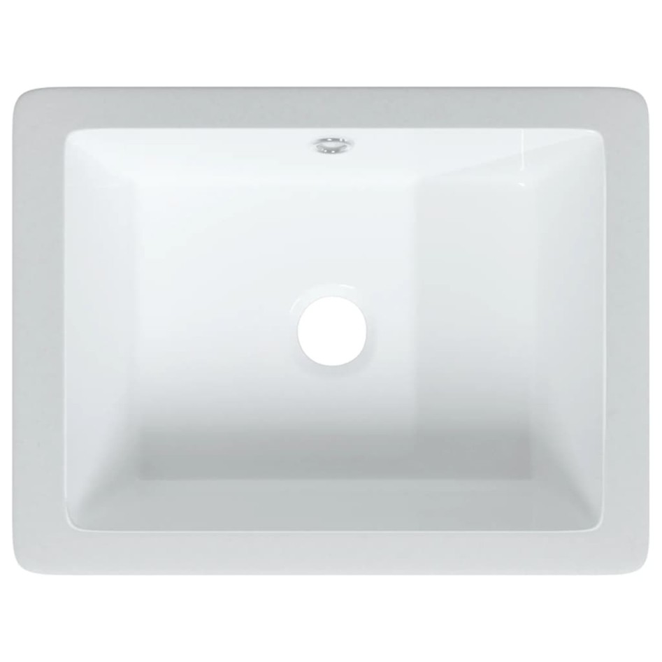 Lavabo de baño rectangular cerámica blanco 39x30x18,5