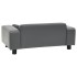 Sofá para perros felpa y cuero sintético gris 81x43x31