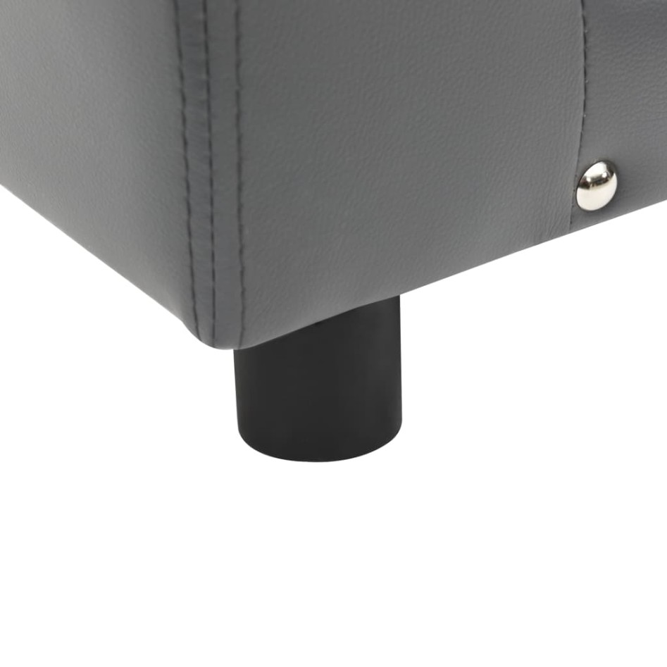 Sofá para perros felpa y cuero sintético gris 81x43x31