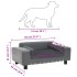 Sofá para perros felpa y cuero sintético gris 81x43x31
