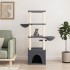 Rascador para gatos con postes de sisal gris oscuro 147