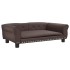 Cama para perros de cuero sintético marrón 95x55x30