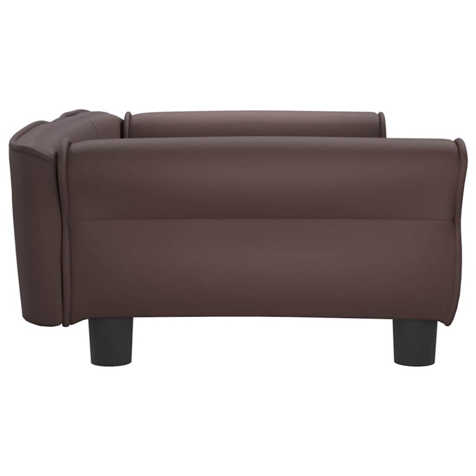 Cama para perros de cuero sintético marrón 95x55x30