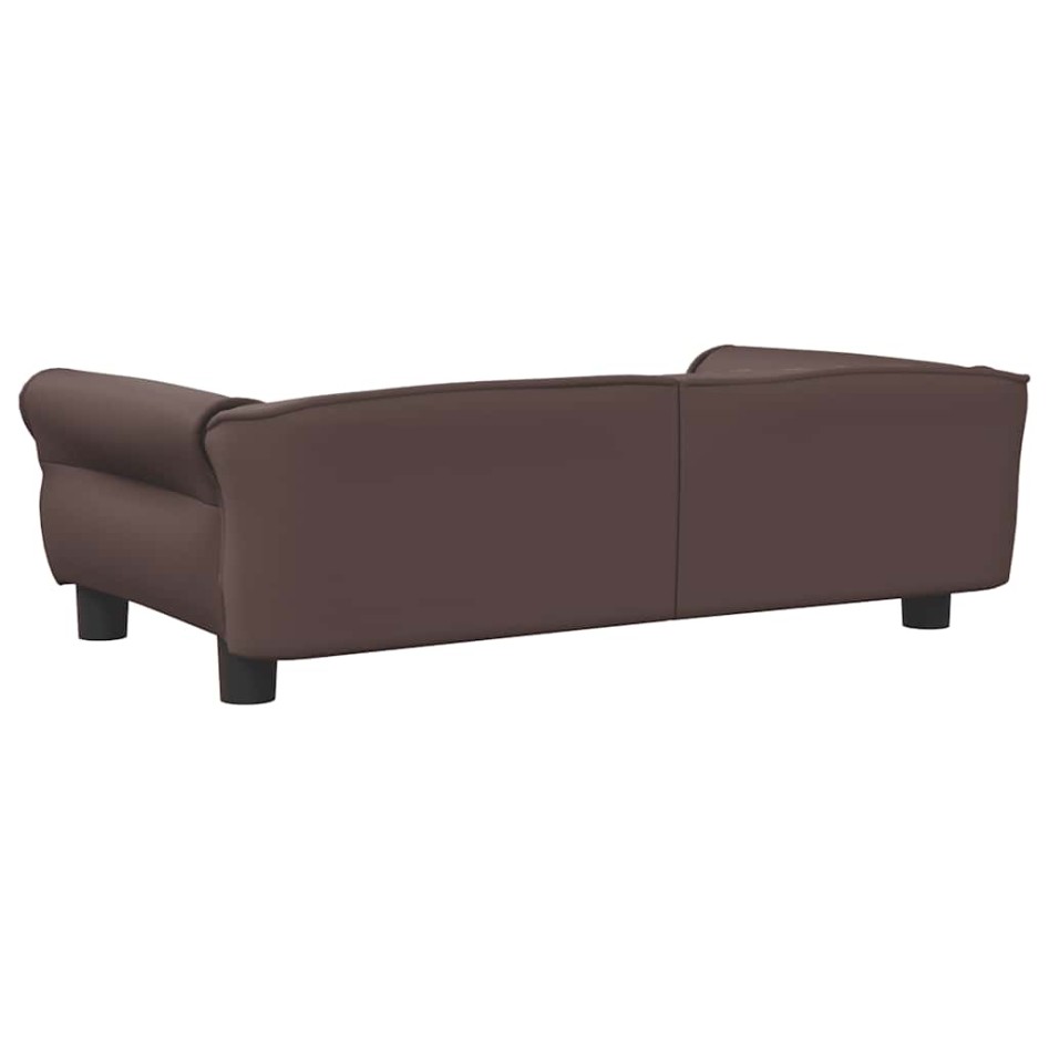 Cama para perros de cuero sintético marrón 95x55x30
