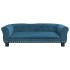 Cama para perros de terciopelo azul 95x55x30