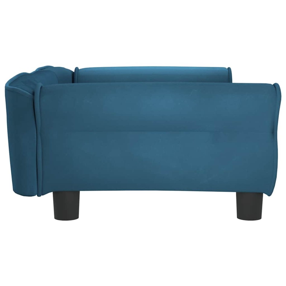 Cama para perros de terciopelo azul 95x55x30