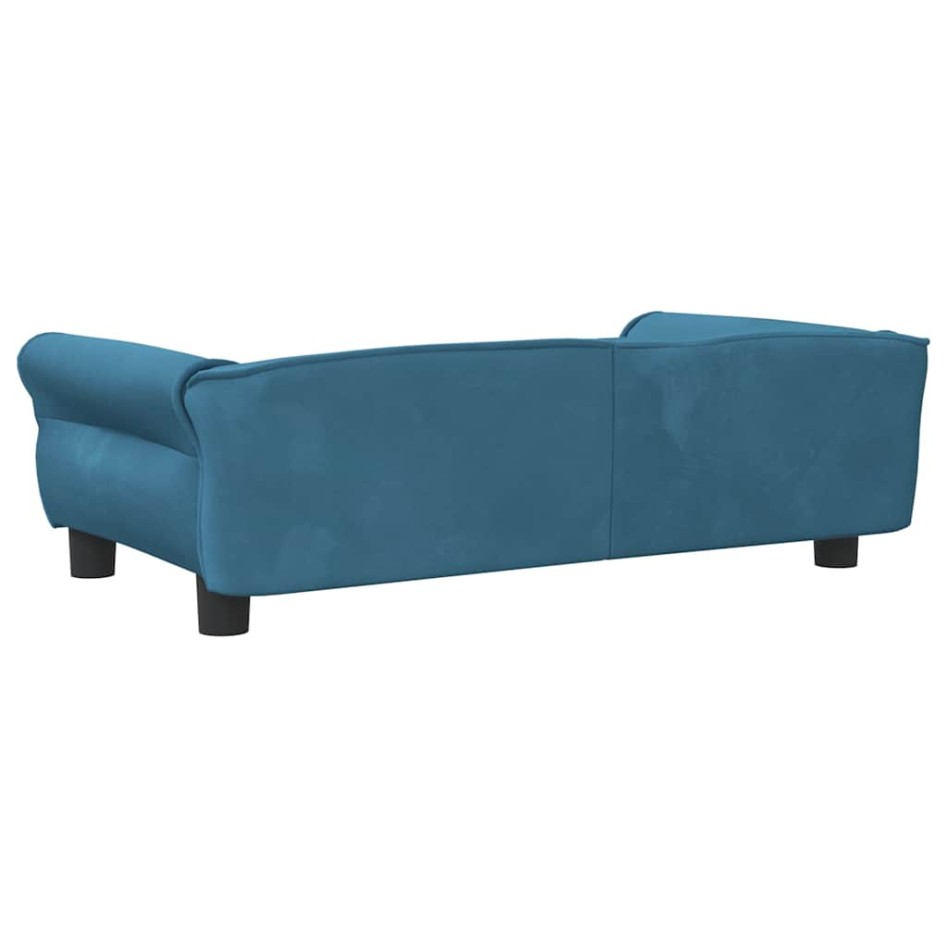 Cama para perros de terciopelo azul 95x55x30