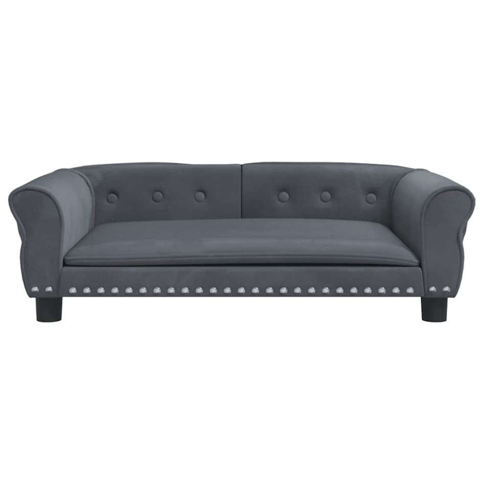 Cama para perros de terciopelo gris oscuro 95x55x30