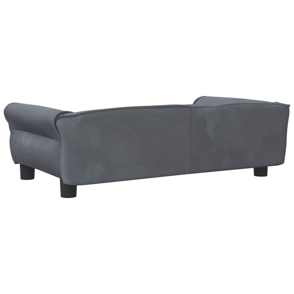 Cama para perros de terciopelo gris oscuro 95x55x30