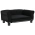 Cama para perros de cuero sintético negra 70x45x30