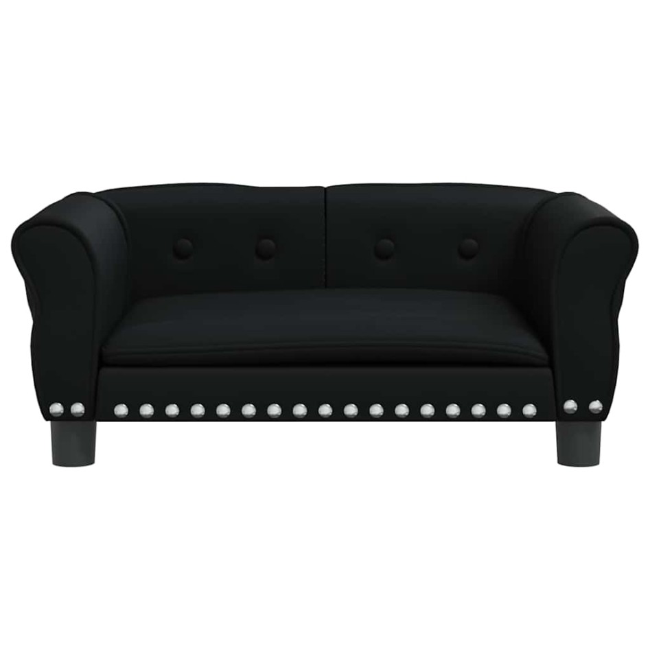 Cama para perros de cuero sintético negra 70x45x30
