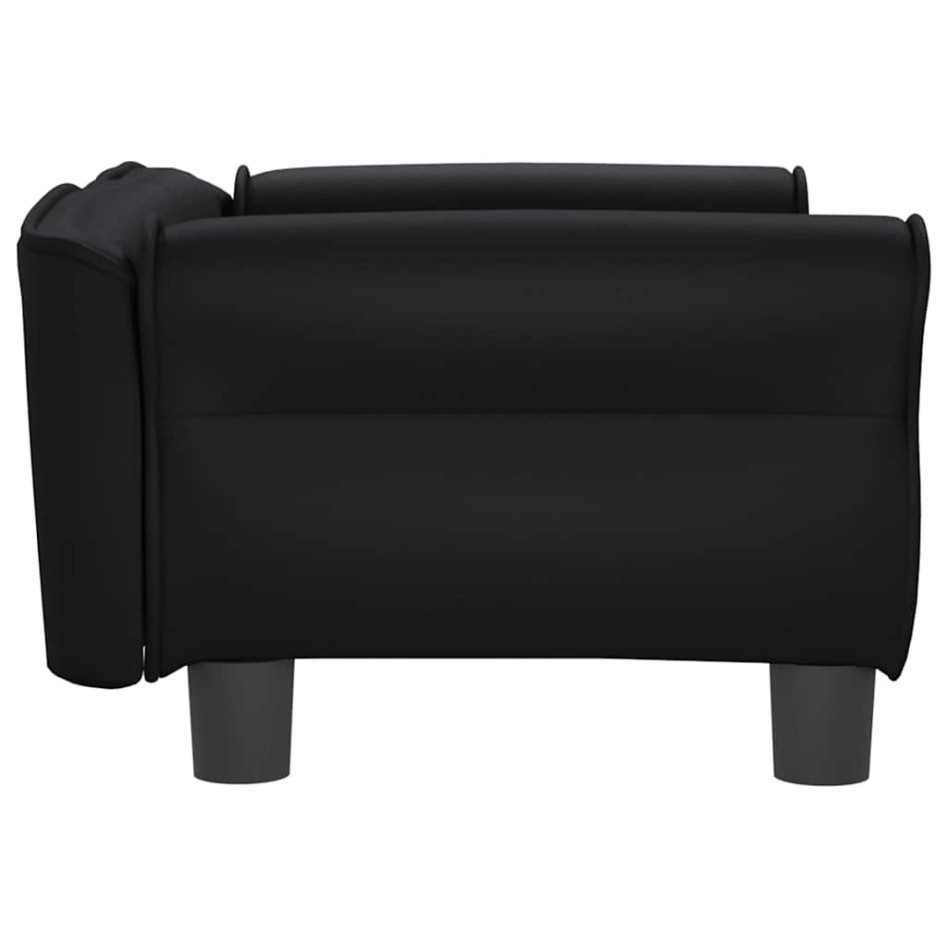 Cama para perros de cuero sintético negra 70x45x30