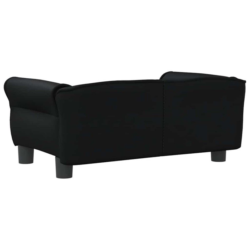 Cama para perros de cuero sintético negra 70x45x30