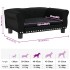 Cama para perros de cuero sintético negra 70x45x30