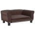 Cama para perros de cuero sintético marrón 70x45x30