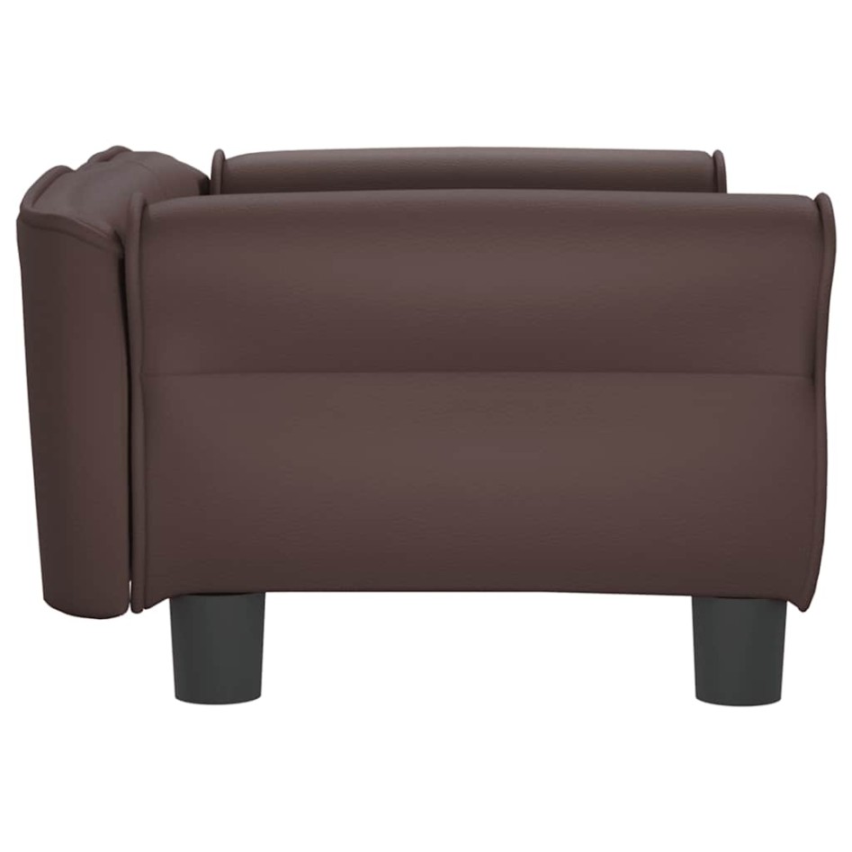 Cama para perros de cuero sintético marrón 70x45x30