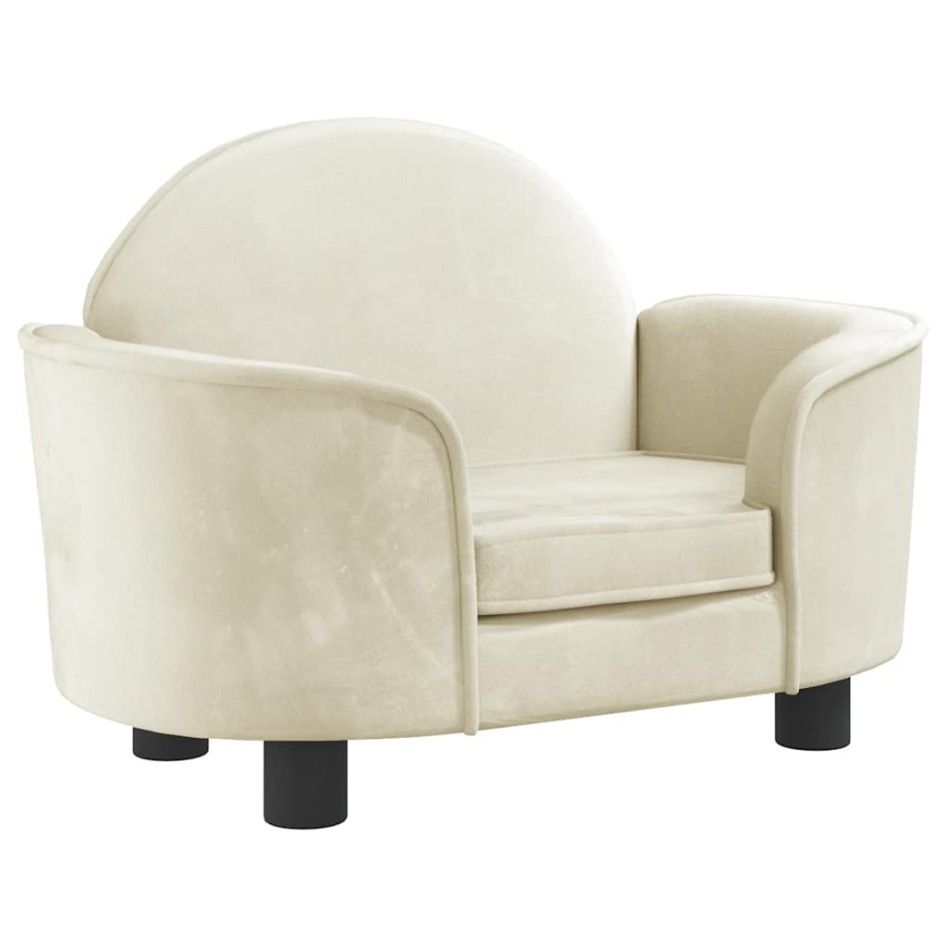 Cama para perros de terciopelo crema 66x40x45